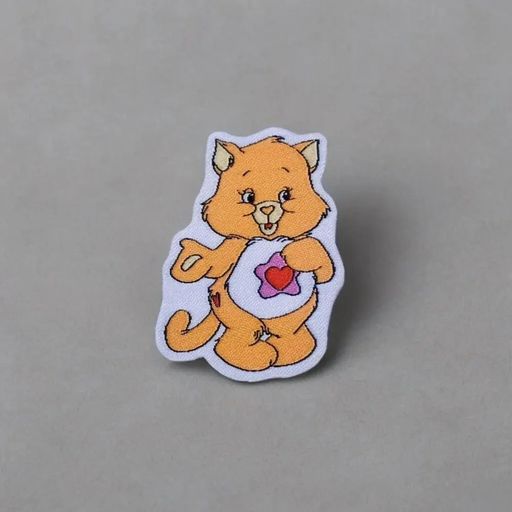 Care Bears Iron On Patch Set - Swift Heart Rabbit & Proud Heart Cat, 80s Retro